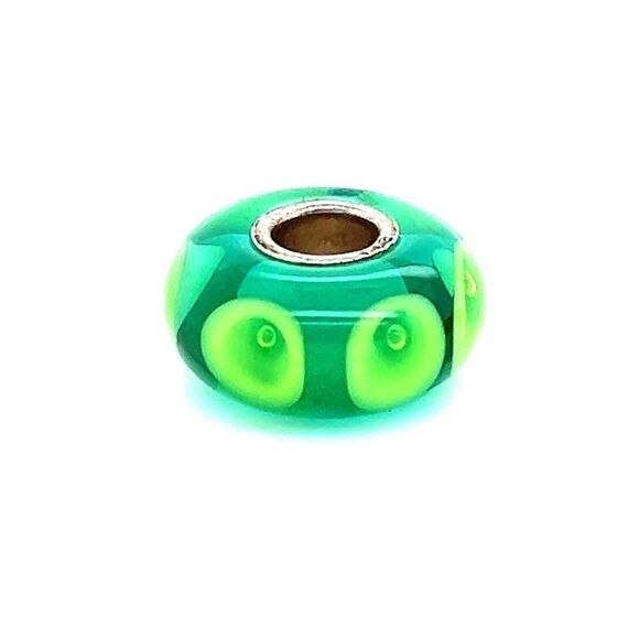 Trollbeads Oak Green Bubbles Glass Bead - Picture 1 of 4